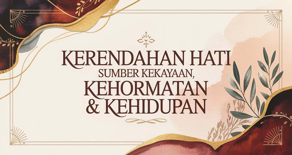 Kerendahan Hati Sumber Kekayaan, Kehormatan & Kehidupan